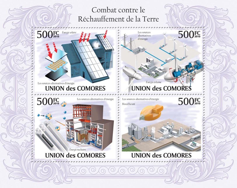 Fight Against the Warming of the Earth. - Issue of Comoros postage stamps