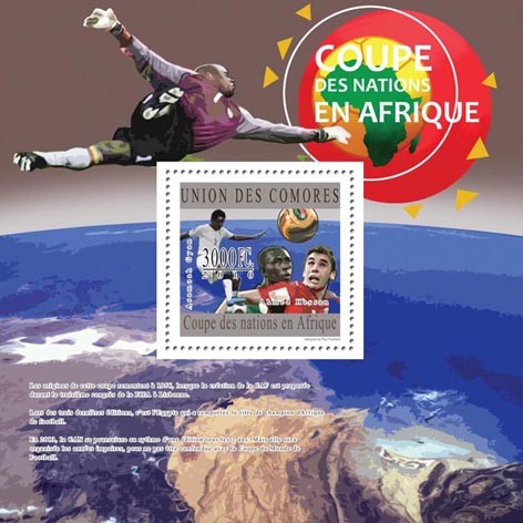 South Africa 2010  Football, ( Ahmed Hassan ). - Issue of Comoros postage stamps