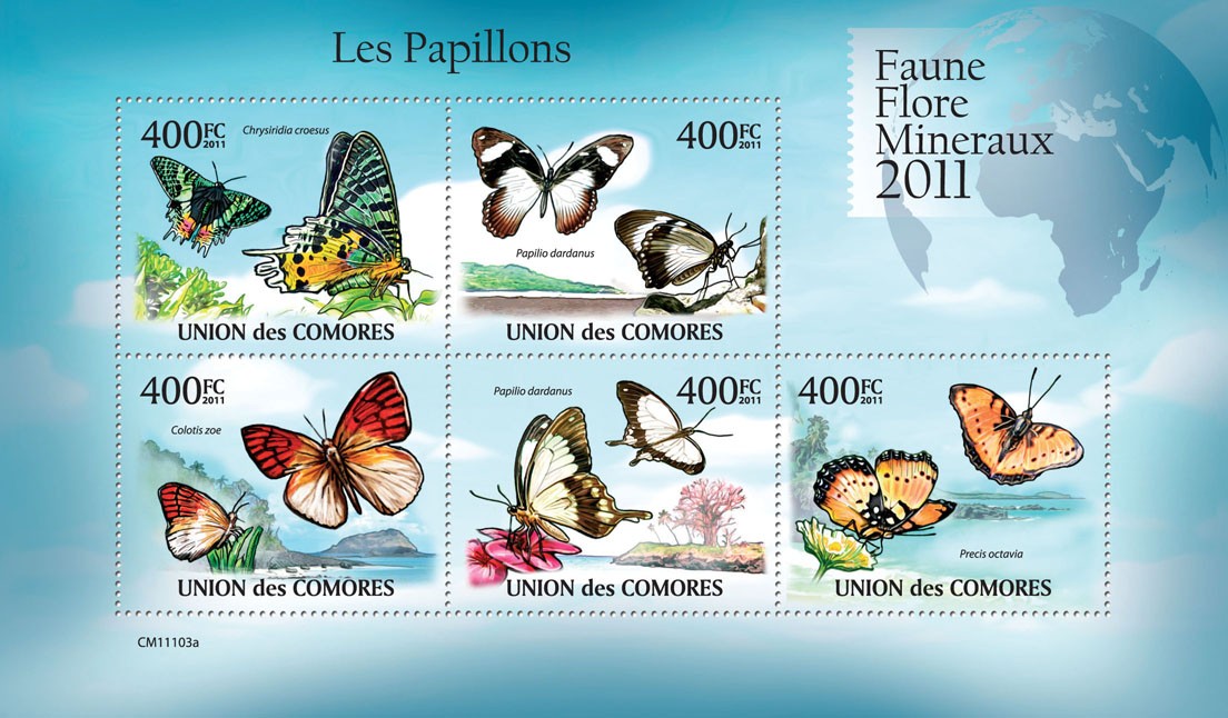 Butterflies III. - Issue of Comoros postage stamps