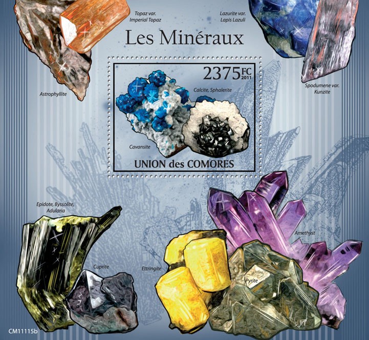 Minerals I. - Issue of Comoros postage stamps