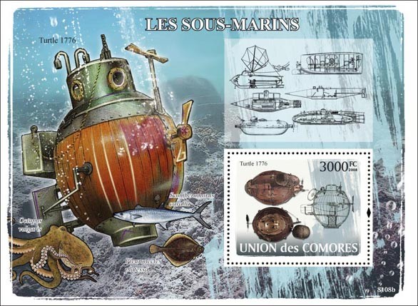 Submarines - Issue of Comoros postage stamps