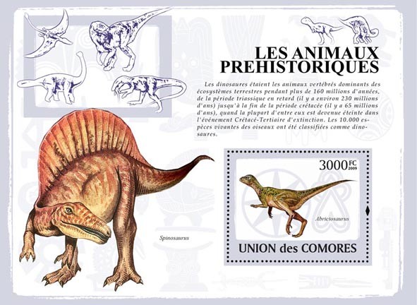 Dinosaurs - Issue of Comoros postage stamps