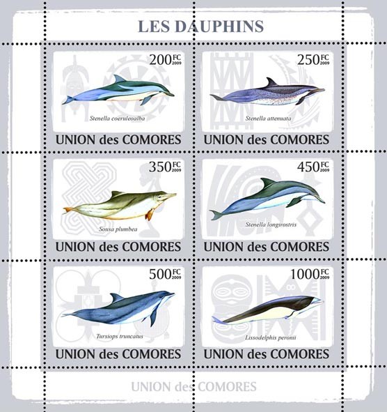 Dolphins - Issue of Comoros postage stamps
