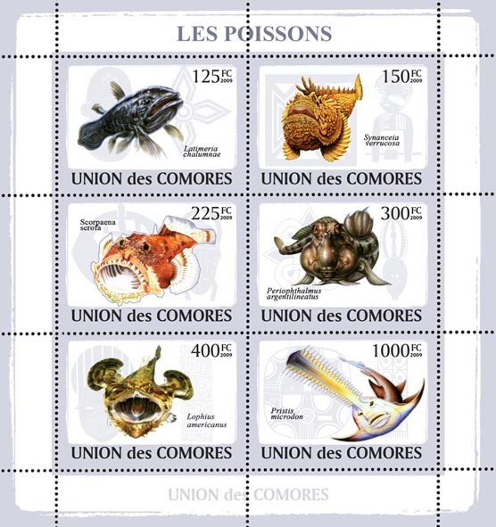 Fishes - Issue of Comoros postage stamps