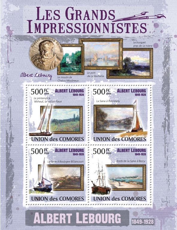Paintings of Albert Lebourg ( 1849  1928 ) - Issue of Comoros postage stamps