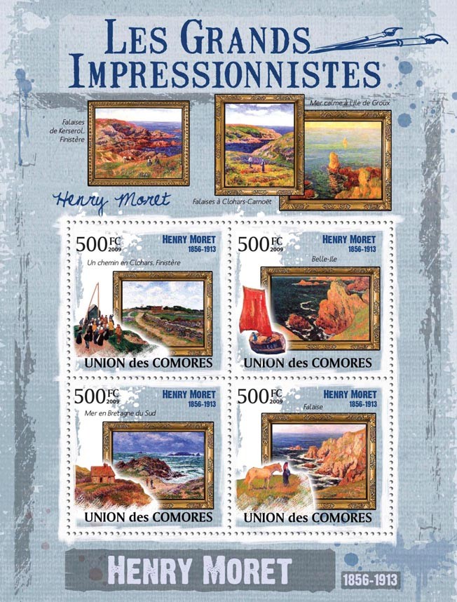 Paintings of Henry Moret ( 1856  1913 ) - Issue of Comoros postage stamps