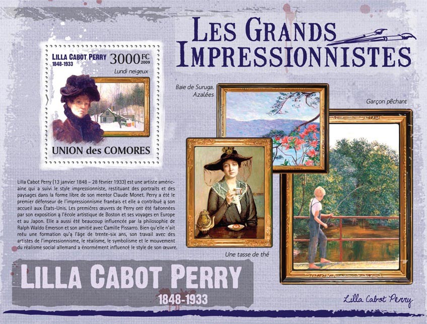 Paintings of Lilla Cabot Perry ( 1848  1933 ) - Issue of Comoros postage stamps