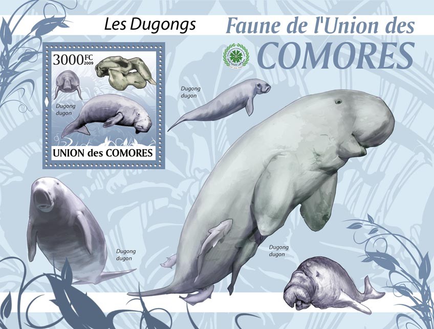 Marine mammal Dugong Dugong dugon?ﾀﾯ - Issue of Comoros postage stamps